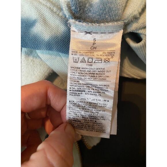 Old Navy Quarter Zip sweater womens small blue tie dye 1/4 pullover - Picture 5 of 5